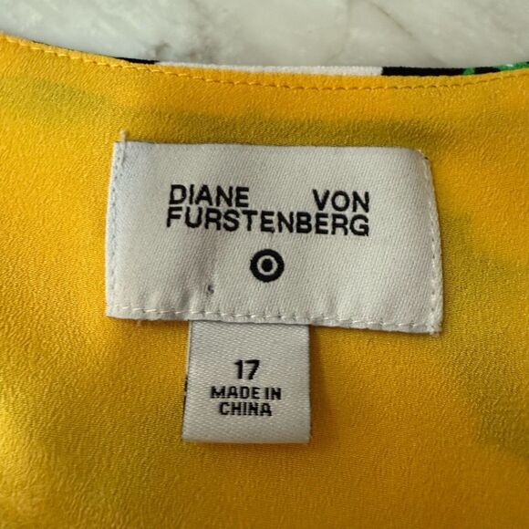 Diane von Furstenberg X Target Yellow Poppy Mini Dress Sun Size 17 - Picture 4 of 8